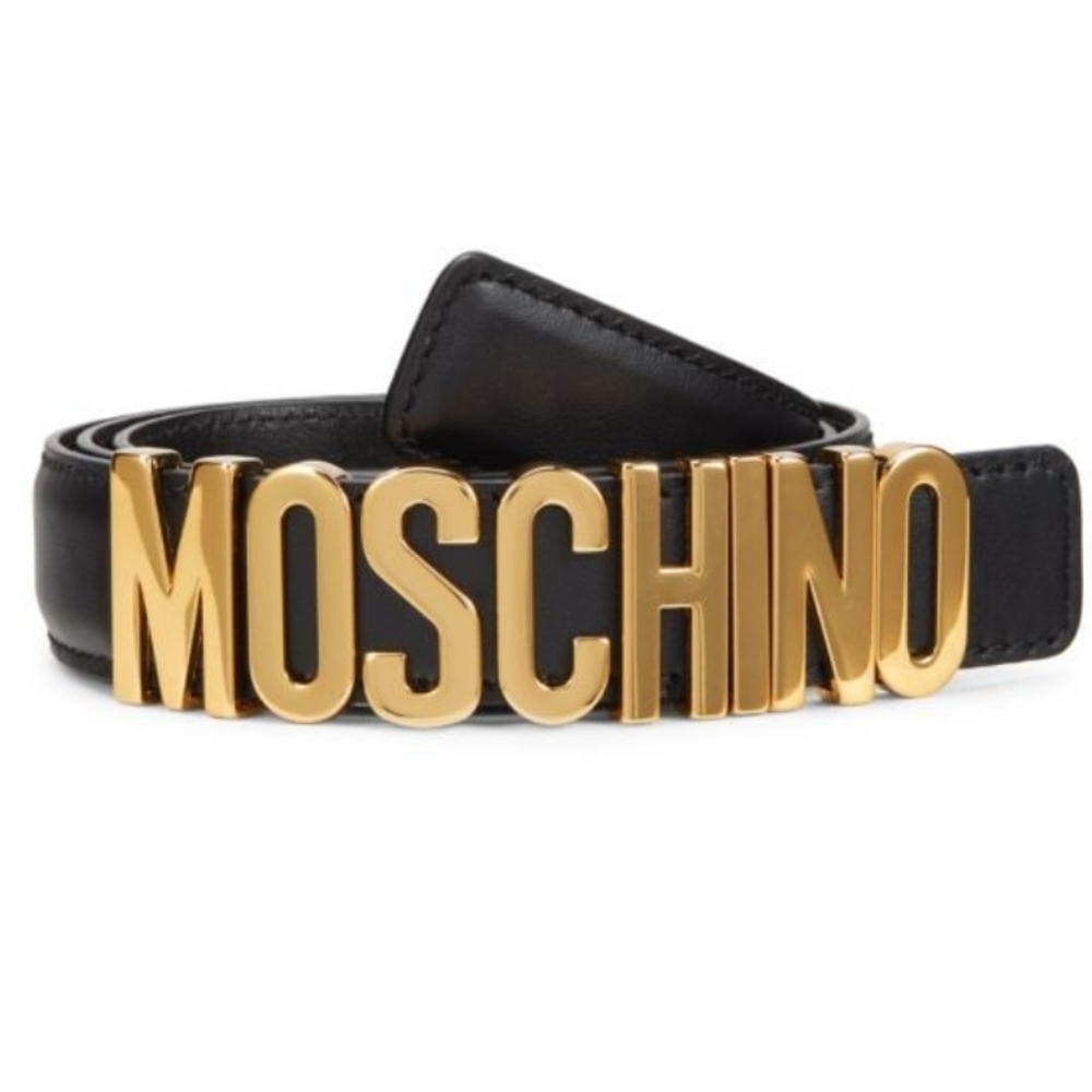 Moschino Womens Black real Leather Belt size 85 EUR/ American 30-31"